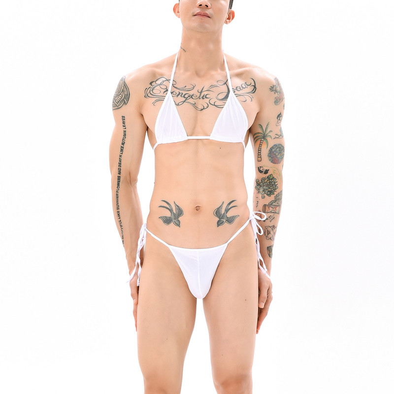 NoGenderWear Ensemble Mankini Sumiro 2 Pièces Blanc